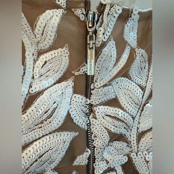 NEW Bronx‎ and Banco Dahlia Maxi Dress in White Silver Floral Strapless - Picture 15 of 16